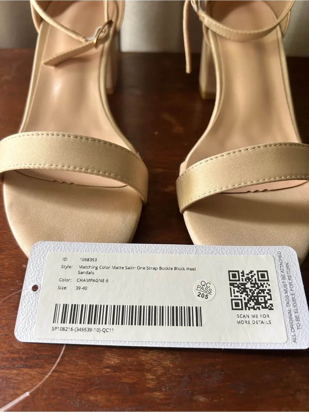 Azazie Champagne Ankle-Strap Block Heels